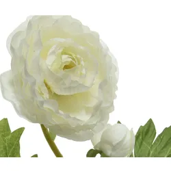 Ranunkel mit Blüte und Knospe am Stiel Kunstblume Dekoblume H: 57cm weiß