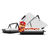 BigDean 2 Stück Backbleche mit Deckel 3 in 1 Kuchen Transportboxen ideal zum Backen, Aufbewahren & Transportieren