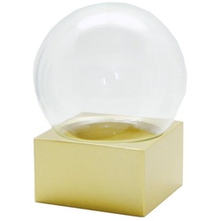 Snowglobe-for-you Schneekugel Schneekugel Bastelset Glas 100 mm breit gold eckig