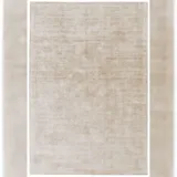 Viskose-Teppich Handgewebt Elegant | 160x230cm, 7mm Florhöhe, 17mm Gesamthöhe | Beige-Grau | Pflegeleicht | Bari Kollektion | Kadima Design