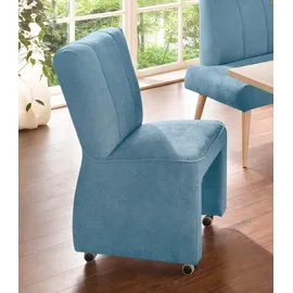 exxpo - sofa fashion Sessel Costa Hochlehnsessel 52 x 95 x 71 cm Blau mit Rollen