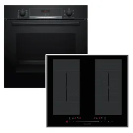 Bosch Herdset Bosch Backofen EcoClean + Wolkenstein Induktionskochfeld Booster autark 60 cm - Schwarz