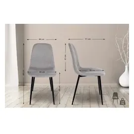 CLP 4er Set Esszimmerstühle Napier hellgrau Stoff