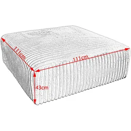 KAWOLA Hocker WIOLO SOFT Cord 0 x 0 x 0 cm Cremeweiß