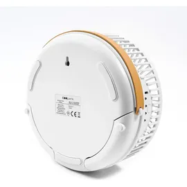 COOLSERIE Akku Teleskop Standventilator 20 cm Weiß