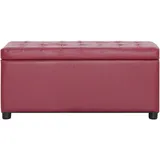 vidaXL Ottoman mit Stauraum 87,5 cm Weinrot Kunstleder