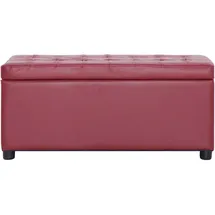 vidaXL Ottoman mit Stauraum 87,5 cm Weinrot Kunstleder