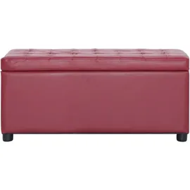 vidaXL Ottoman mit Stauraum 87,5 cm Weinrot Kunstleder