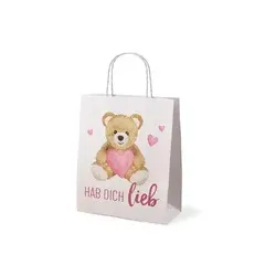 FÜR DICH Geschenktüte Hab dich l Teddy 991389 24x20x8cm