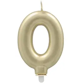 Papstar Zahlenkerze mit Halter 7 cm 12 St. Gold