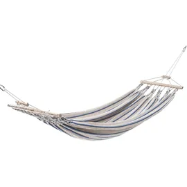 Chico Einzel-Stabhängematte Baumwolle beige-blau / 1 Person 300 x 130 150 kg...