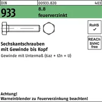 Industrial Quality Supplies DIN 933 Sechskantschraube VG M10x50 Stahl