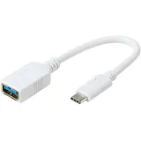 Vivanco Adapter USB A auf USB C Stecker 0,1 m (Weiß)