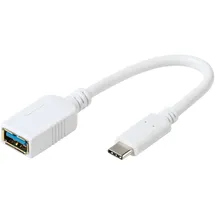 Vivanco Adapter USB A auf USB C Stecker 0,1 m (Weiß)