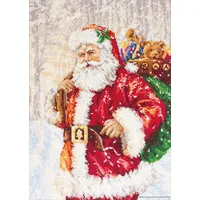 Lucas Luca-S B575 Santa Claus Kreuzstichset, Baumwolle, mehrfarbig, 21x30cm