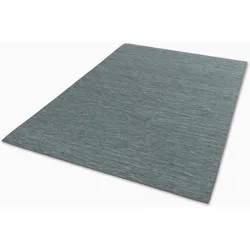 Teppich "Parkland 6351 220", blau (türkis), B:120cm H:5mm L:180cm, Kunstfaser, SCHÖNER WOHNEN-KOLLEKTION, Teppiche, In- und Outdoor geeignet, eleganter Flachflorteppich