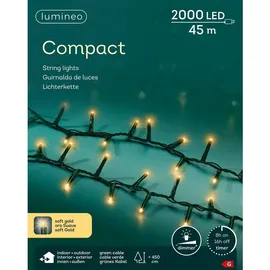 Lumineo LED-Lichterkette Soft Gold 45 m Grün