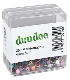 250 dundee Pinnnadeln farbsortiert