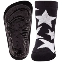 Ewers Stoppersocken Sterne, Socken mit Antirutschsohle für Mädchen und Jungen, Anti-Rutsch-Socken mit Gummisohle, MADE IN GERMANY, 1 Paar rutschfeste Kindersocken, Schwarz, Größe 29-30