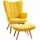 Homcom Ohrensessel Cord 80 x 99 x 80 cm Gelb mit Hocker