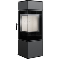 KRATKI Stahlofen THOR | 8 kW | RRØ 150 mm | Holzofen 130,8 x 45,2 x 45,2 cm | mit Verglasung | Erfüllt die Norme BImSchV Stufe 2, 15a B-VG | Ideal für normales Zuhause & mit Rekuperation-System