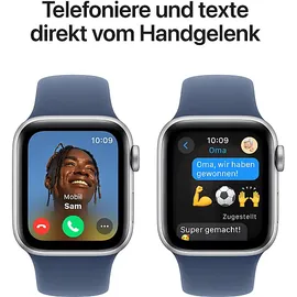 Apple Watch SE 2024 GPS 40 mm Aluminiumgehäuse Silber, Sportarmband Denim S/M