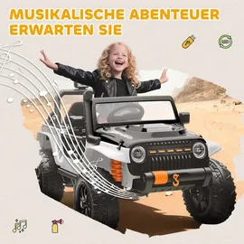 aiyaplay Kinder Elektroauto 12V mit Fernbedienung weiß (1-tlg)