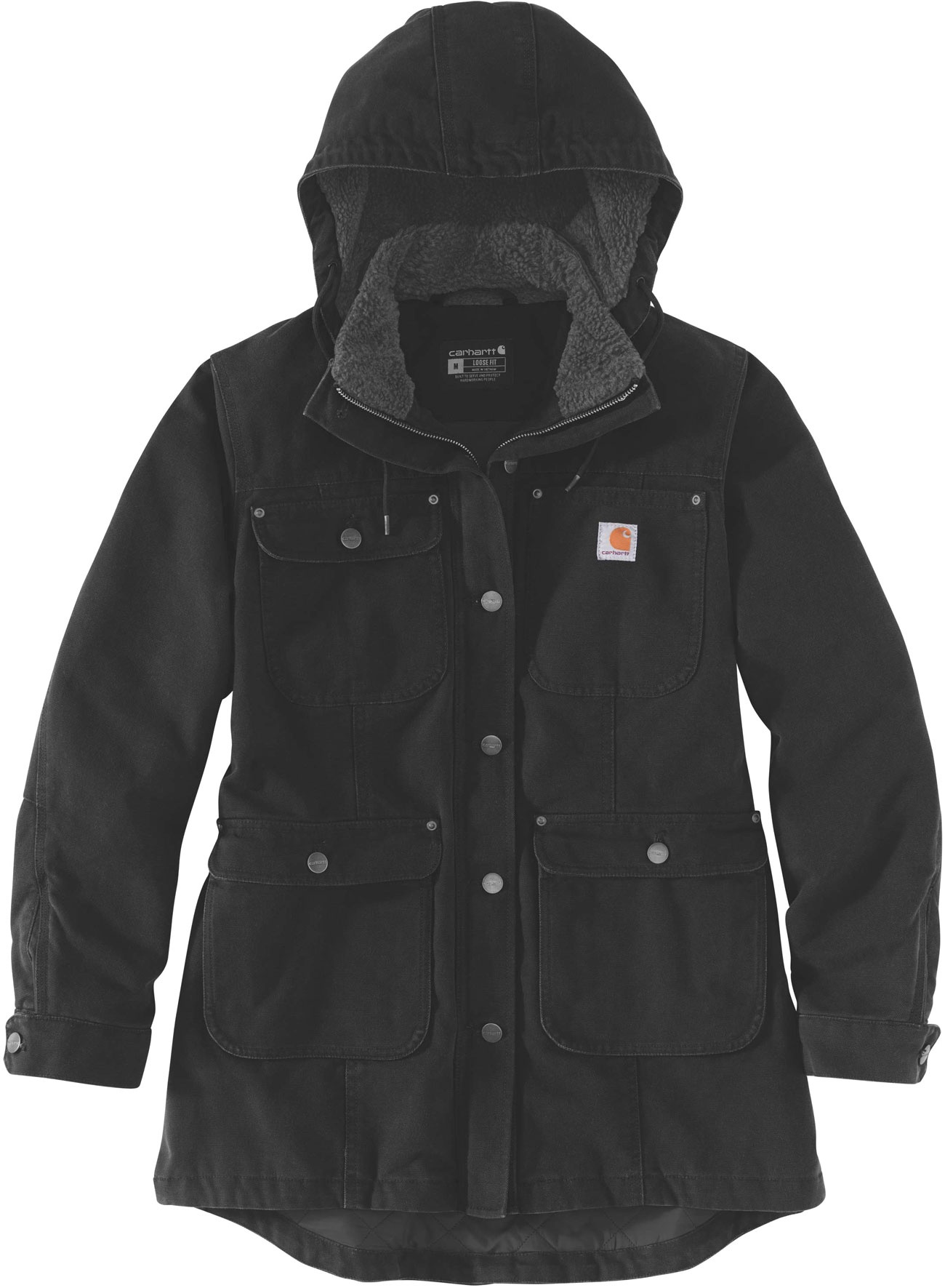 Carhartt Washed Duck, manteau femmes - Noir - XL