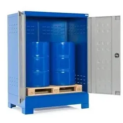 SteelSafe Gefahrstoffdepot D2, mit Türen, für 2 Fässer auf Europalette