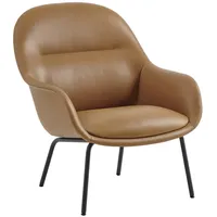 Muuto Lounge-Sessel Fiber Leder 83 x 88 x 75 cm Cognacbraun/Schwarz