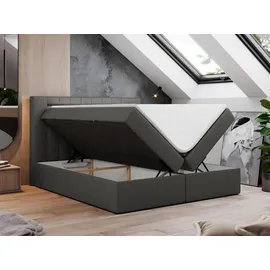 MKS Boxspringbett 140 x 200 cm H3 Dunkelgrau