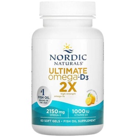 Nordic Naturals Ultimate Omega 2X, Zitrone, 60 Weichkapseln
