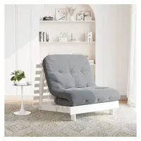 vidaXL Futon Schlafsofa mit Matratze Weiß 80x206x11 Massivholz Kiefer