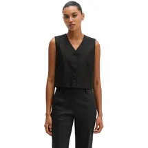 Marc O'Polo "aus Viskose-Leinen-Stretch", Damen, Gr. 44, schwarz, Obermaterial: 53% Leinen, 45% Viskose, 2% Elasthan. Futter: 100% Baumwolle, unifarben, regular fit, V-Ausschnitt, Westen Anzugweste