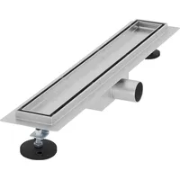 Luxebath Duschrinne 50 cm 2in1, befliesbar, extra flach, Silber,