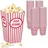 Relaxdays Popcorntüten 100 St. rot/weiß