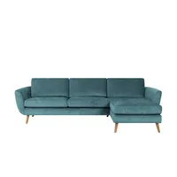 SOHO Ecksofa grau - Flachgewebe Smilla ¦ türkis/petrol ¦ Maße (cm): B: 274 H: 85 T: 156.0