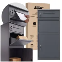 sillar Paketbriefkasten Anthrazit inkl. Zeitungsfach