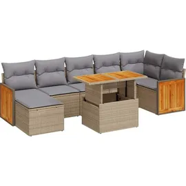vidaXL Garten-Sofagarnitur 8-tlg. Loungeset beige
