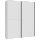 Forte Möbel Schach und Matt Kleiderschrank 150, er Schrank mit 2 Schwebetüren und Einlegeböden, Holzwerkstoff, Weiß, 150,1 cm breit, 190,5 cm hoch, 61,2 cm tief