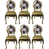 Pompöös by Casa Padrino Luxus Barock Esszimmerstühle Gold / Mehrfarbig 50 x 60 x H.104 cm - Pompööse Barock Stühle designed by Harald Glööckler - 6 Esszimmerstühle