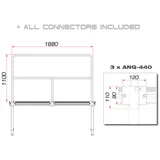 GUIL TMQ-02/440 Bühnengeländer 188cm Aluminiumversion