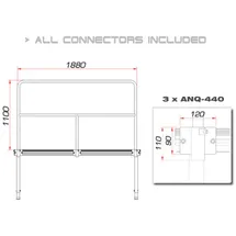 GUIL TMQ-02/440 Bühnengeländer 188cm Aluminiumversion