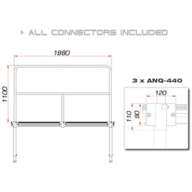 GUIL TMQ-02/440 Bühnengeländer 188cm Aluminiumversion