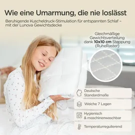 Lunova Gewichtsdecke Kinder 3 kg 100×135 cm – Baumwolle, [25–35 kg] waschbar, Therapiedecke Entspannungsdecke Weighted Blanket