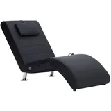 vidaXL Massage Chaiselongue mit Kissen Schwarz Kunstleder