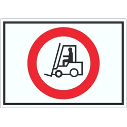 Gabelstapler Durchfahrt verboten Symbol Aufkleber A7 (74x105mm)