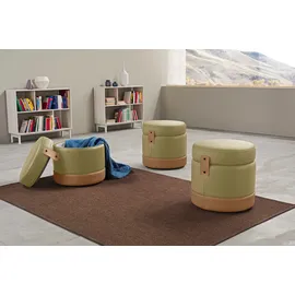 Egoitaliano Hocker Tonder Leder 50 x 50 x 50 cm Grün