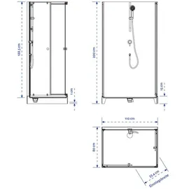 Marwell Komplettdusche White Dream 110 x 80 cm