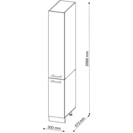Vicco Apothekerschrank R-Line 30 x 57,2 x 206,8 cm Grau